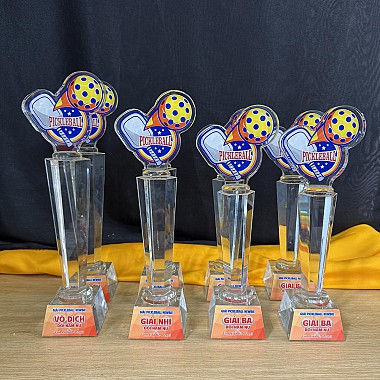 Cúp pickleball thân lục giác - mẫu 1