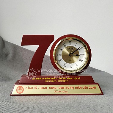 Đồng hồ để bàn savi - quà tặng kỷ niệm 70 năm thành lập - số 70 kỷ niệm