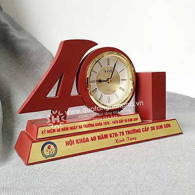 Đồng hồ để bàn savi - quà tặng kỷ niệm 40 năm ra trường - số 40 kỷ niệm